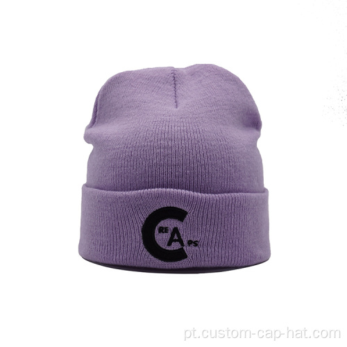 Chapéu de gorro de malha acrílica personalizada com logotipo